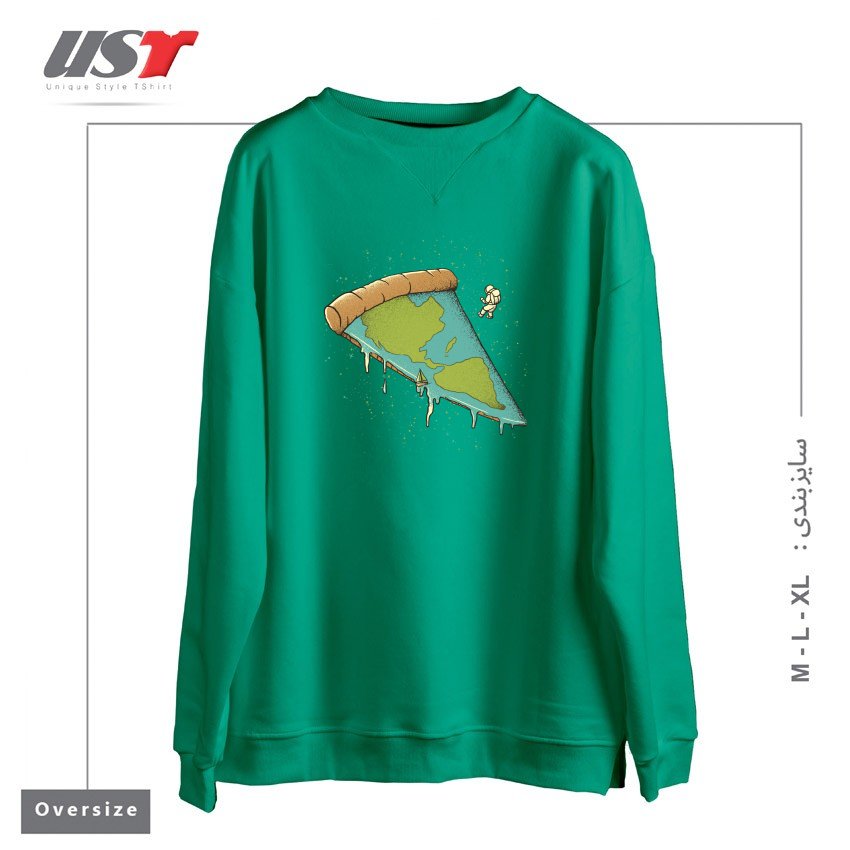 سوییشرت اورسایز طرح PIZZA EARTH