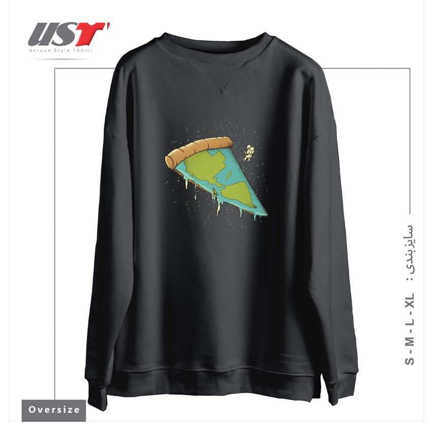 سوییشرت اورسایز طرح PIZZA EARTH