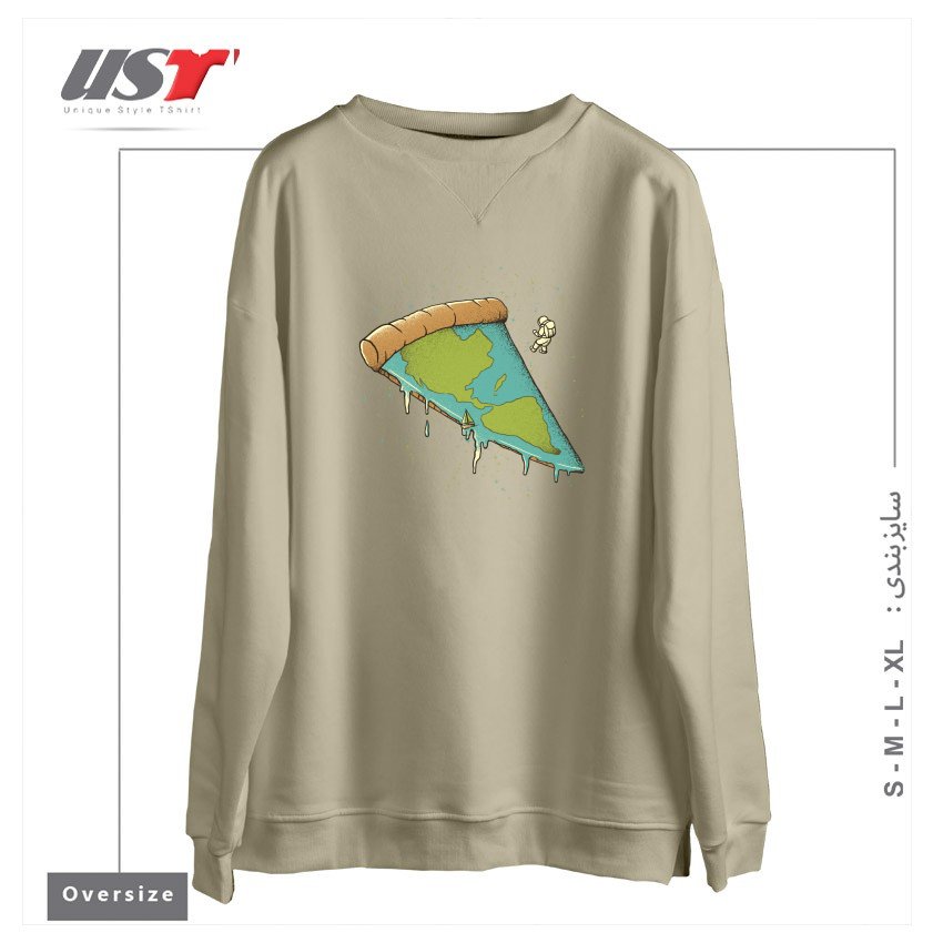 سوییشرت اورسایز طرح PIZZA EARTH