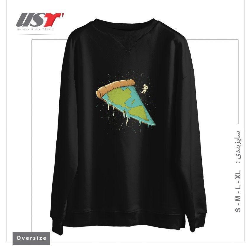 سوییشرت اورسایز طرح PIZZA EARTH