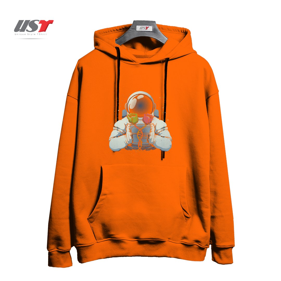 طرح SCIENCE ASTRONAUT DNA ROSES BY TOBE FONSECA هودی اورسایزرنگ نارنجی