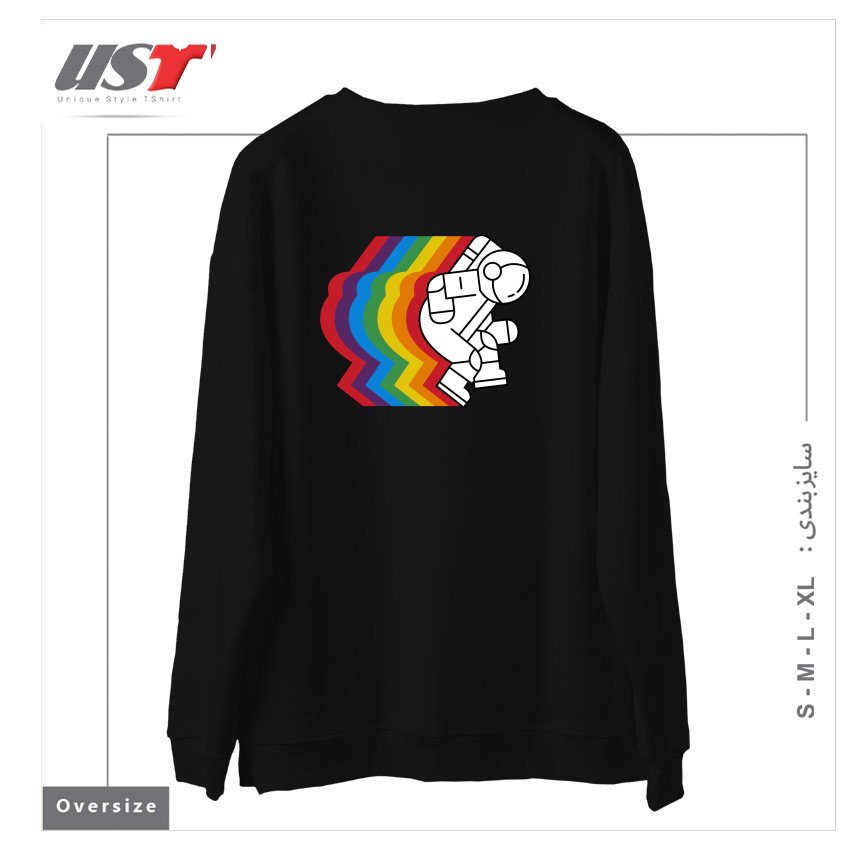 طرح SPACE DANCE سوییشرت اورسایزرنگ مشکی