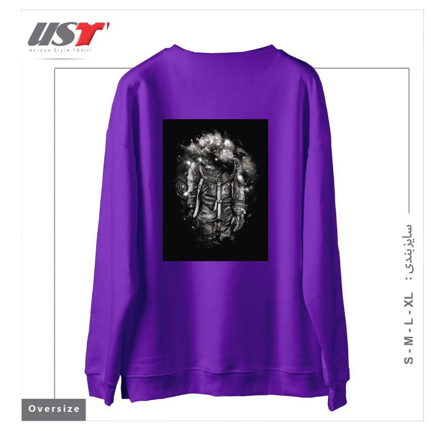 طرح LOST IN COSMIC SHADES سوییشرت اورسایزرنگ بنفش
