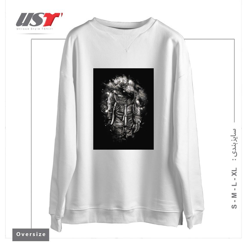 سوییشرت اورسایز طرح LOST IN COSMIC SHADES