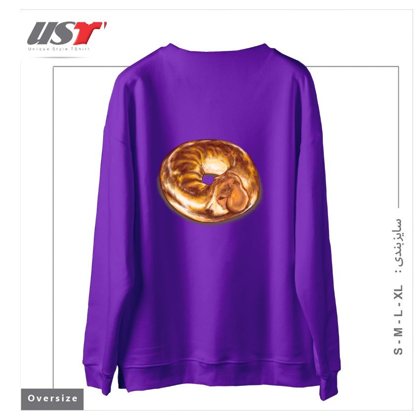 طرح BEAGEL سوییشرت اورسایزرنگ بنفش