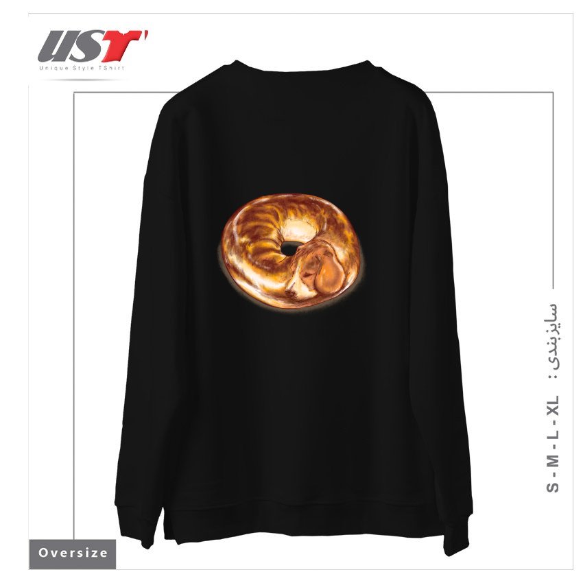 طرح BEAGEL سوییشرت اورسایزرنگ مشکی