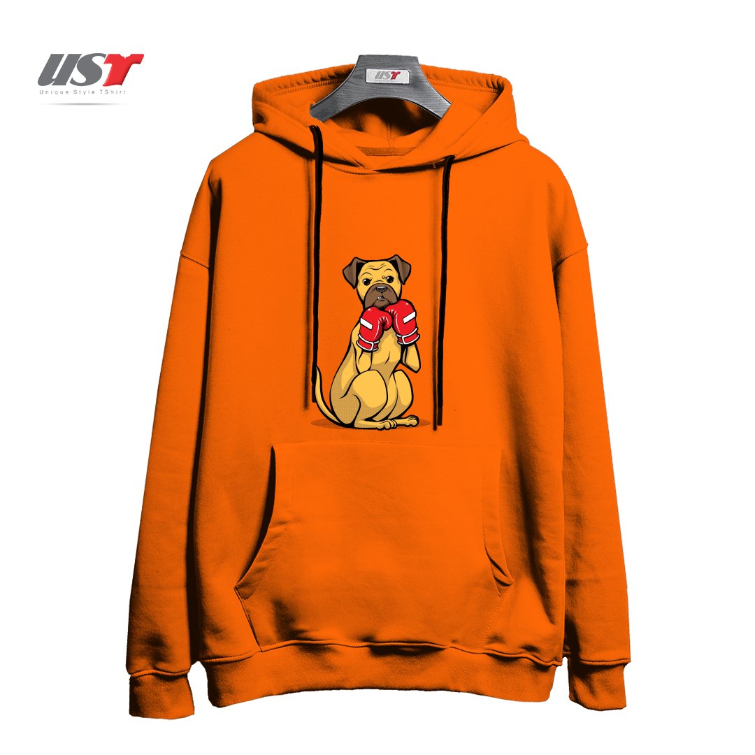 طرح BOXING BOXER4114 هودی اورسایزرنگ نارنجی