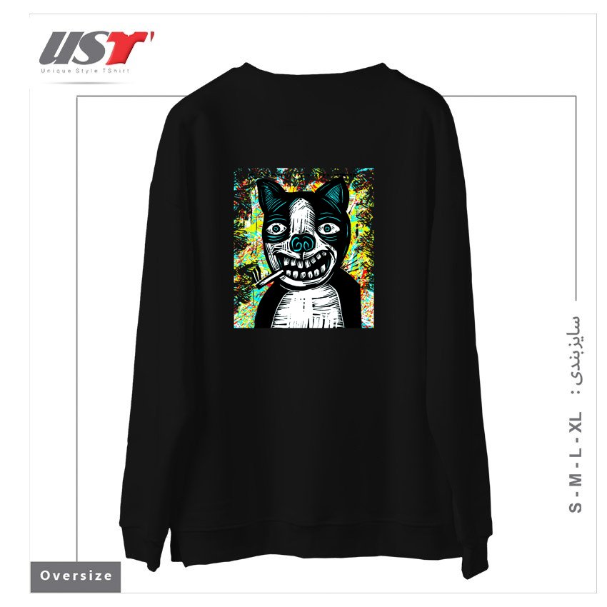 طرح DIRTY DOG245454 سوییشرت اورسایزرنگ مشکی