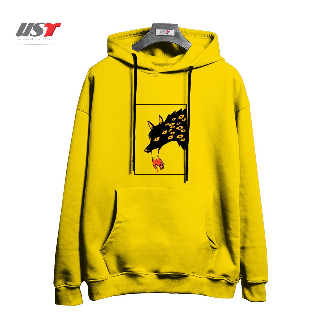 طرح EAT THE RICH24154 هودی اورسایزرنگ زرد