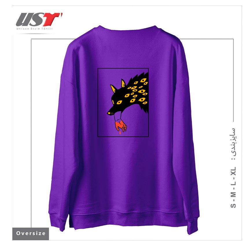 طرح EAT THE RICH24154 سوییشرت اورسایزرنگ بنفش