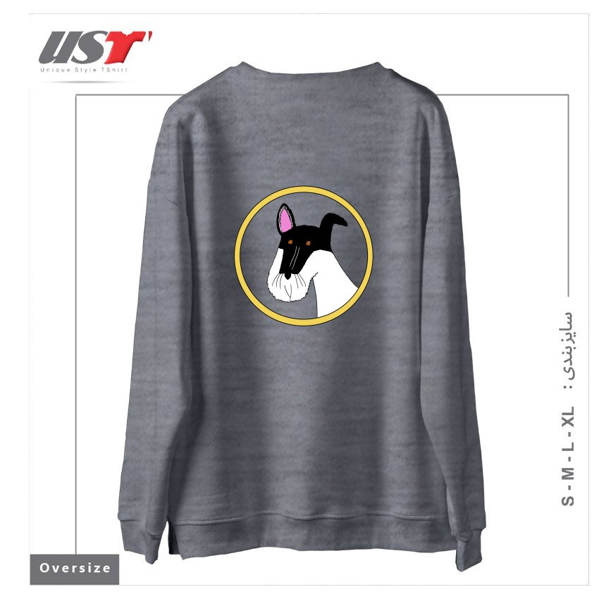 طرح FREDDIE سوییشرت اورسایزرنگ طوسی ملانژ