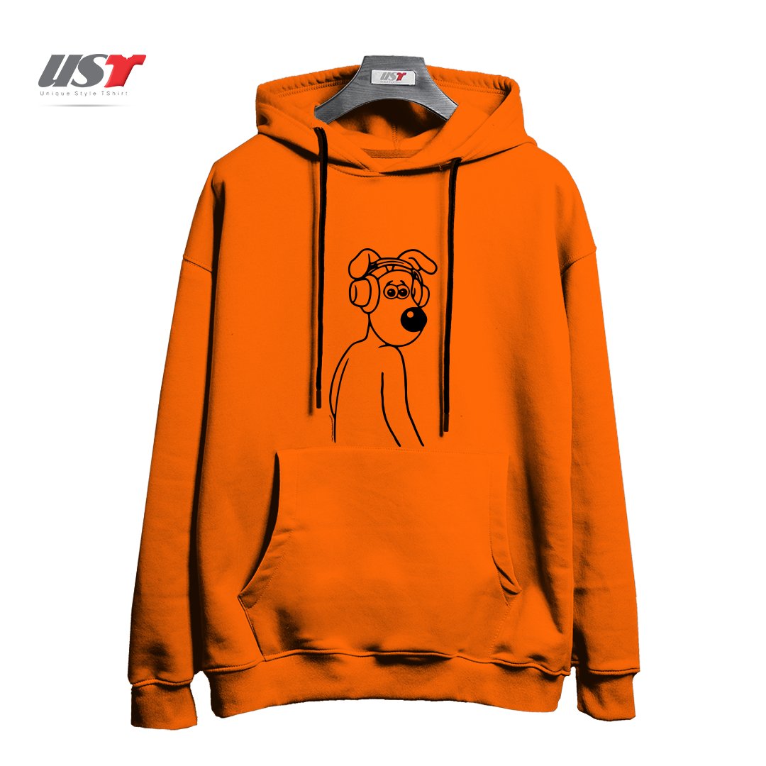 طرح GROMIT JAMS هودی اورسایزرنگ نارنجی