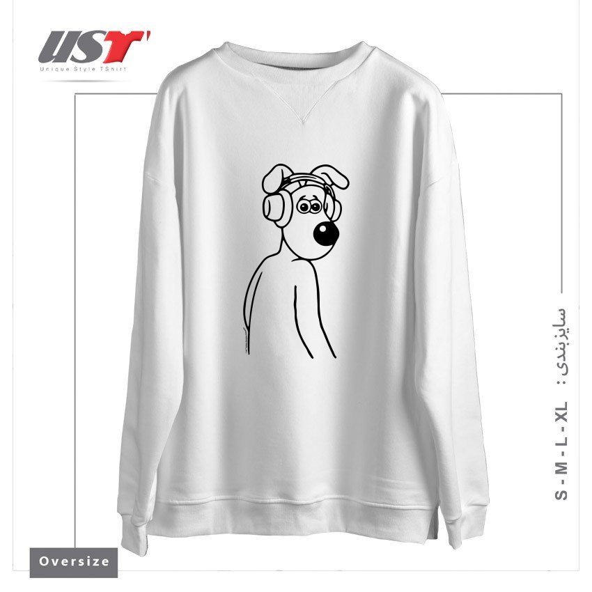 طرح GROMIT JAMS سوییشرت اورسایزرنگ سفید