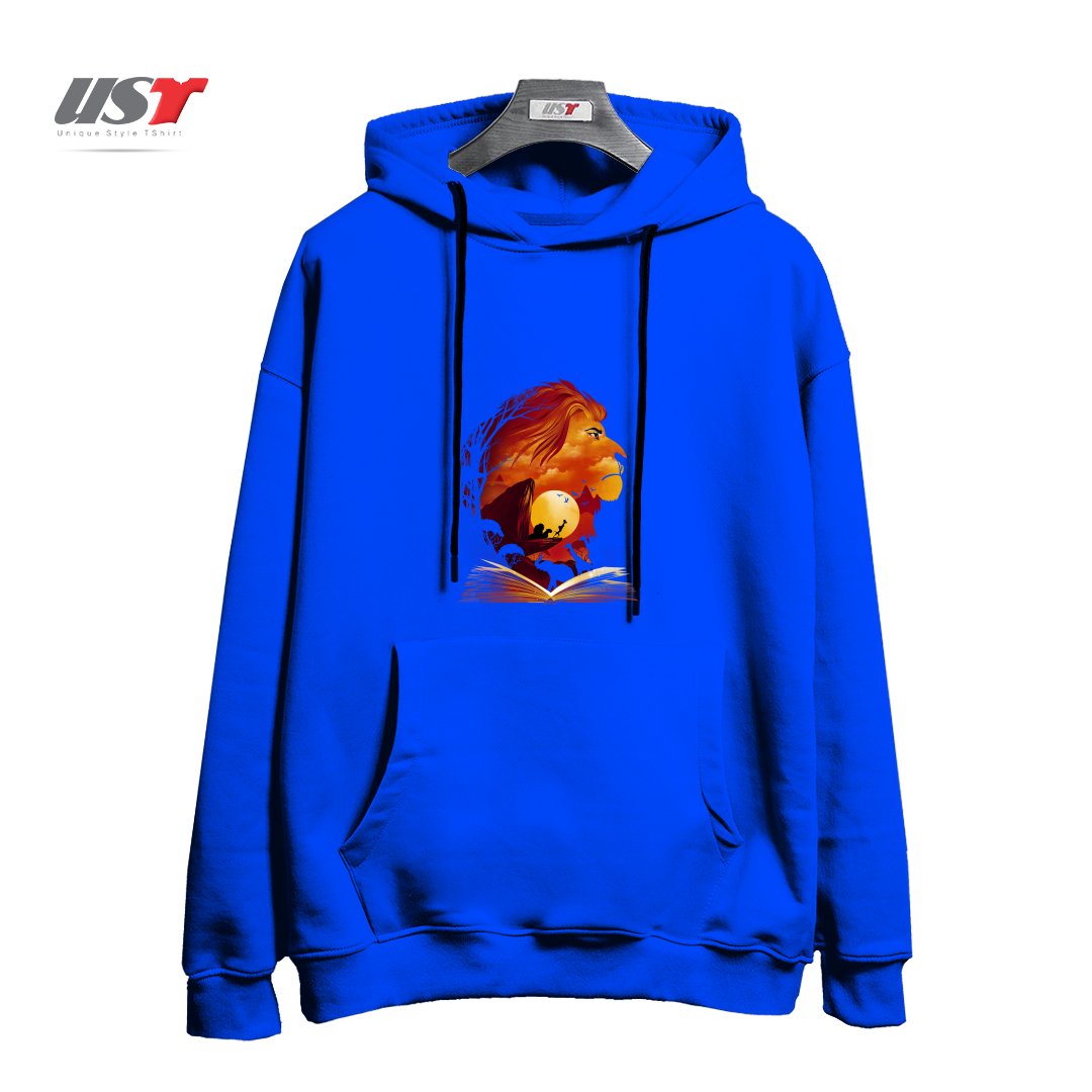 طرح BOOK OF PRIDE ROCK هودی اورسایزرنگ آبی شالی