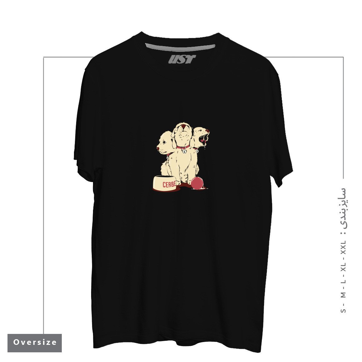 طرح SATAN'S LITTLE HELPER تیشرت اورسایزرنگ مشکی