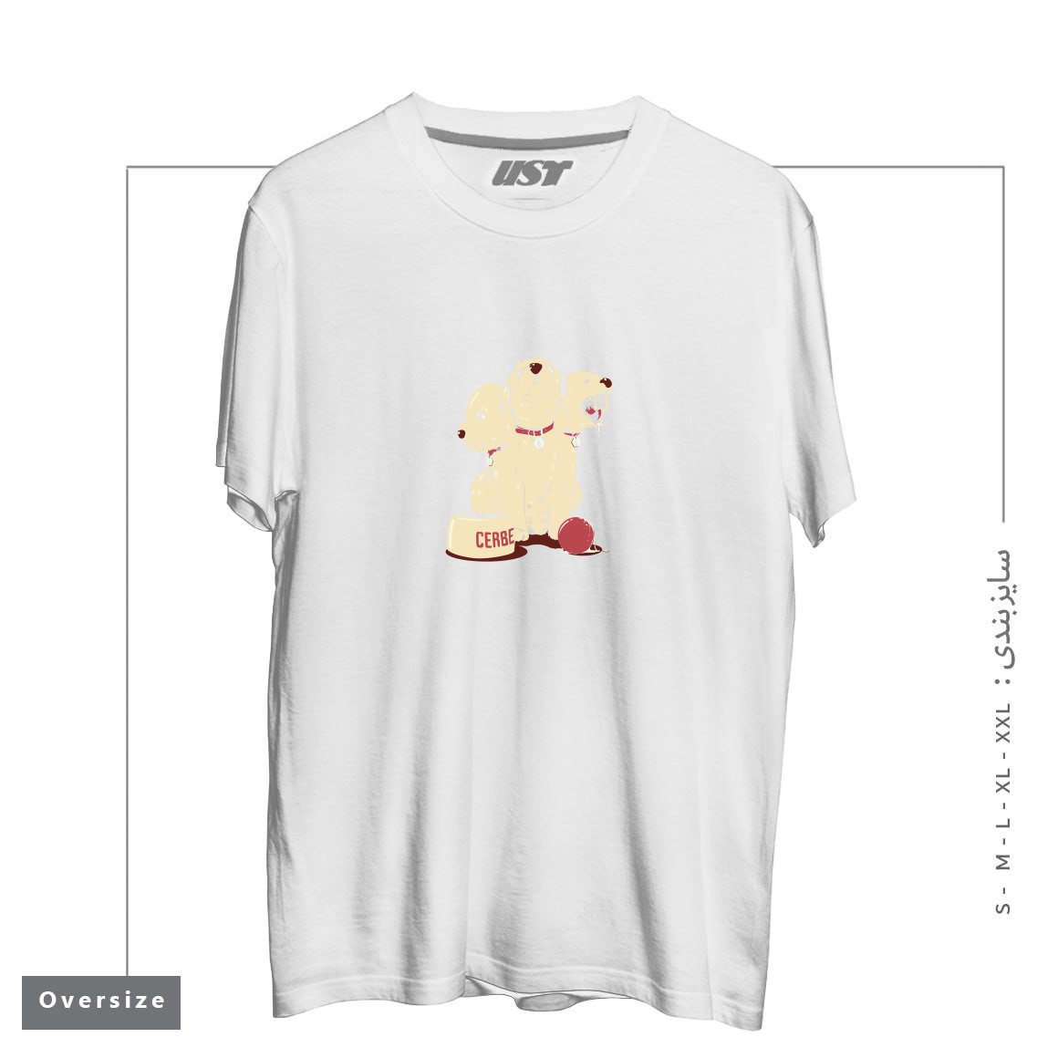 طرح SATAN'S LITTLE HELPER تیشرت اورسایزرنگ سفید