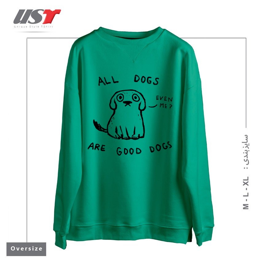 طرح NO EXCEPTIONS! سوییشرت اورسایزرنگ سبز سدری