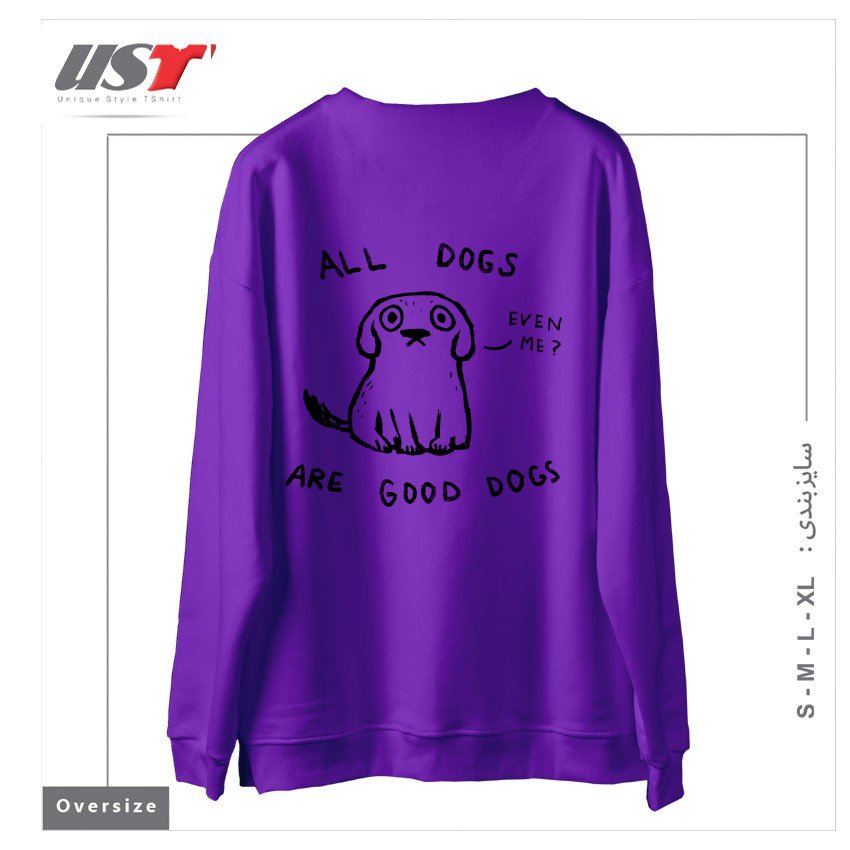 طرح NO EXCEPTIONS! سوییشرت اورسایزرنگ بنفش