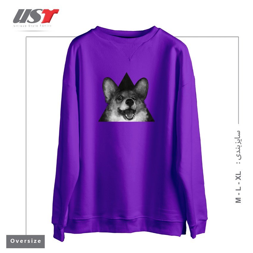 طرح SAUSAGE FOX سوییشرت اورسایزرنگ بنفش