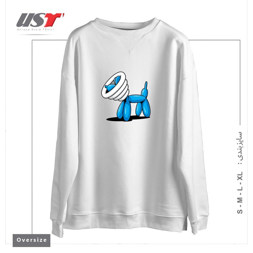 طرح SCRATCHY سوییشرت اورسایزرنگ سفید