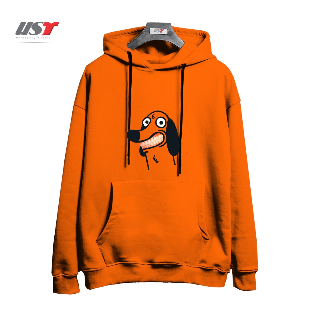 طرح SMILE هودی اورسایزرنگ نارنجی