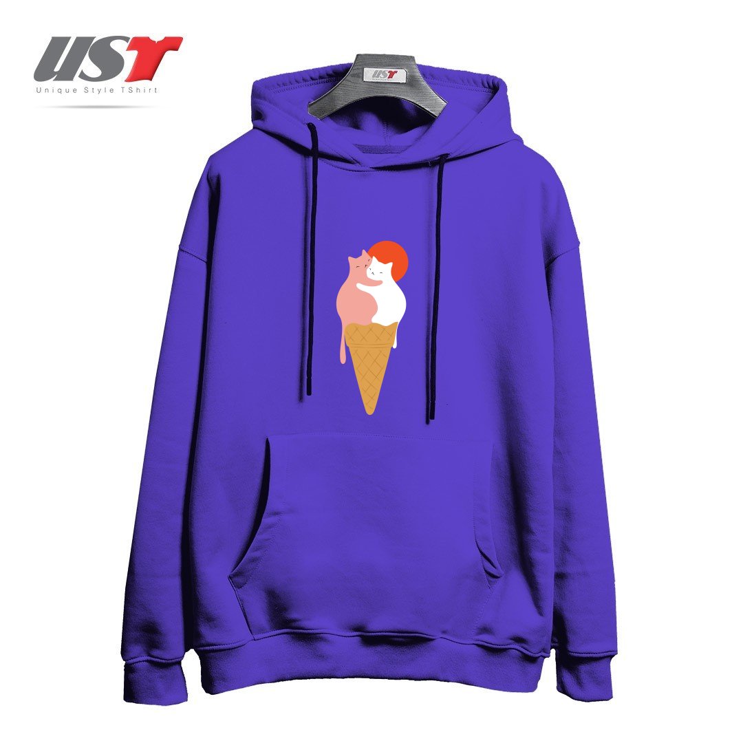 طرح STRAWBERRY HUG VANILLA هودی اورسایزرنگ بنفش