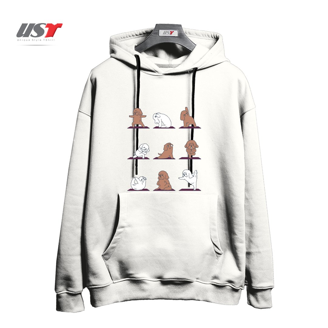 هودی اورسایز طرح POODLE YOGA