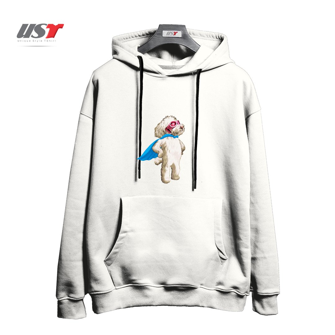 طرح SUPER هودی اورسایزرنگ سفید