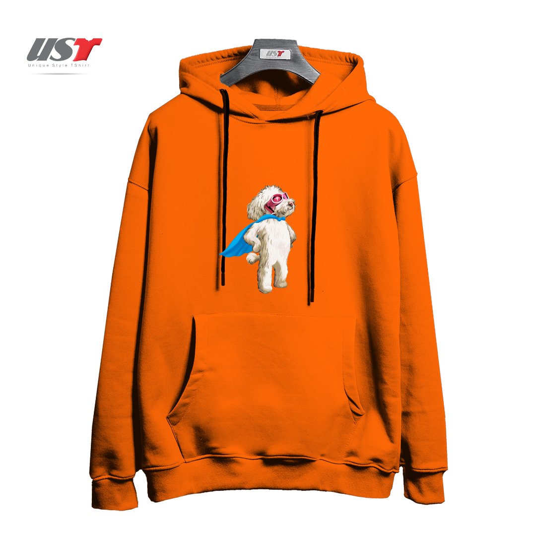 طرح SUPER هودی اورسایزرنگ نارنجی