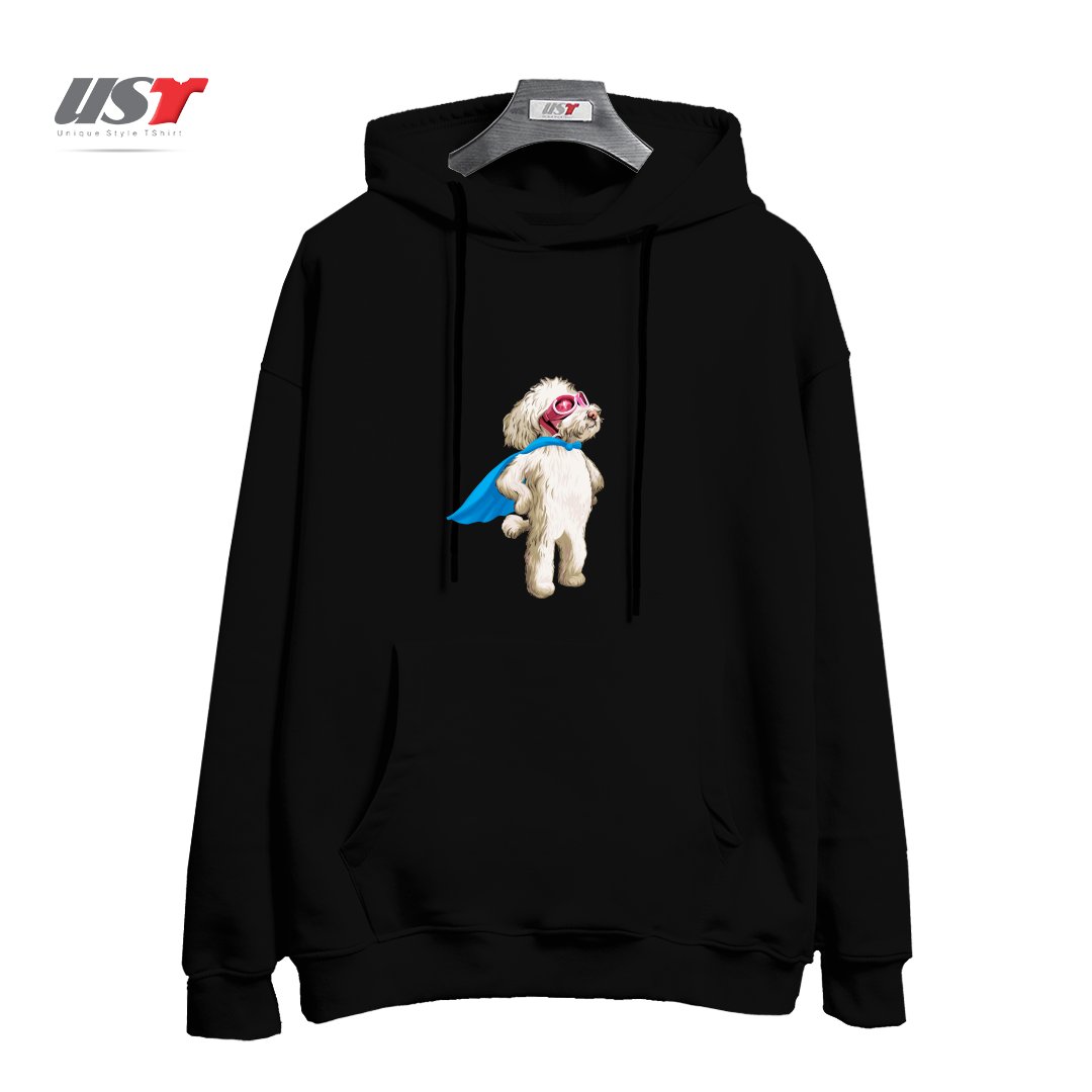 طرح SUPER هودی اورسایزرنگ مشکی