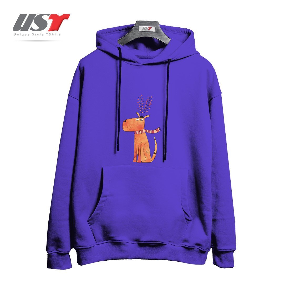 طرح THE ANTLER HAT هودی اورسایزرنگ بنفش