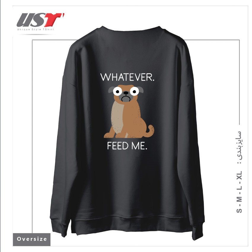 طرح THE PUGLY TRUTH سوییشرت اورسایزرنگ دودی