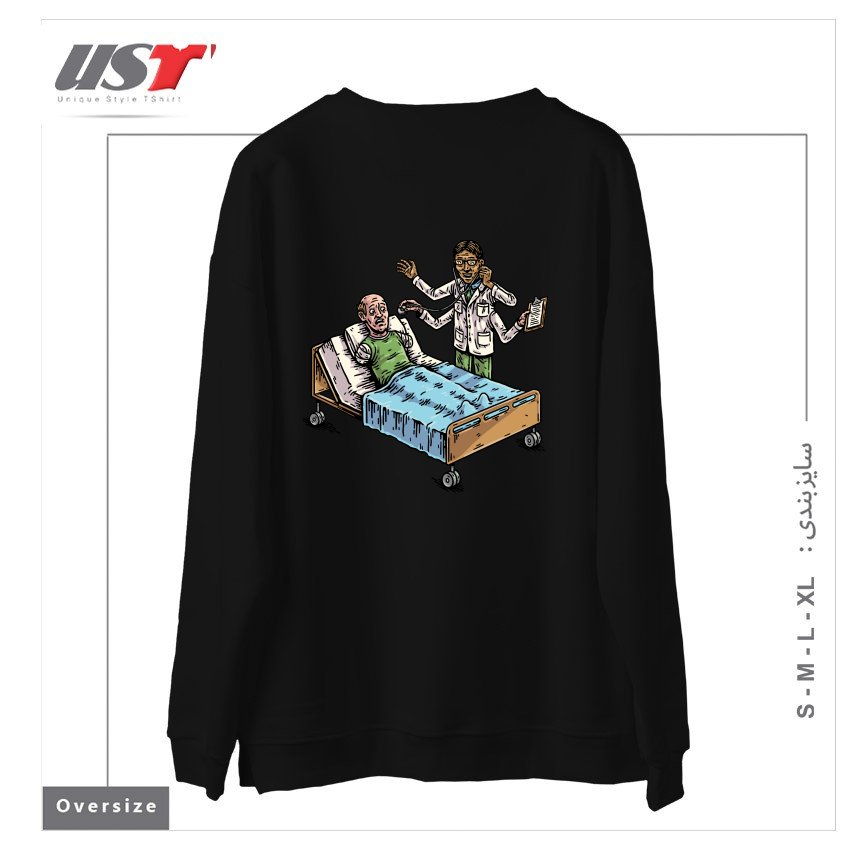 طرح BAD DOCTOR سوییشرت اورسایزرنگ مشکی