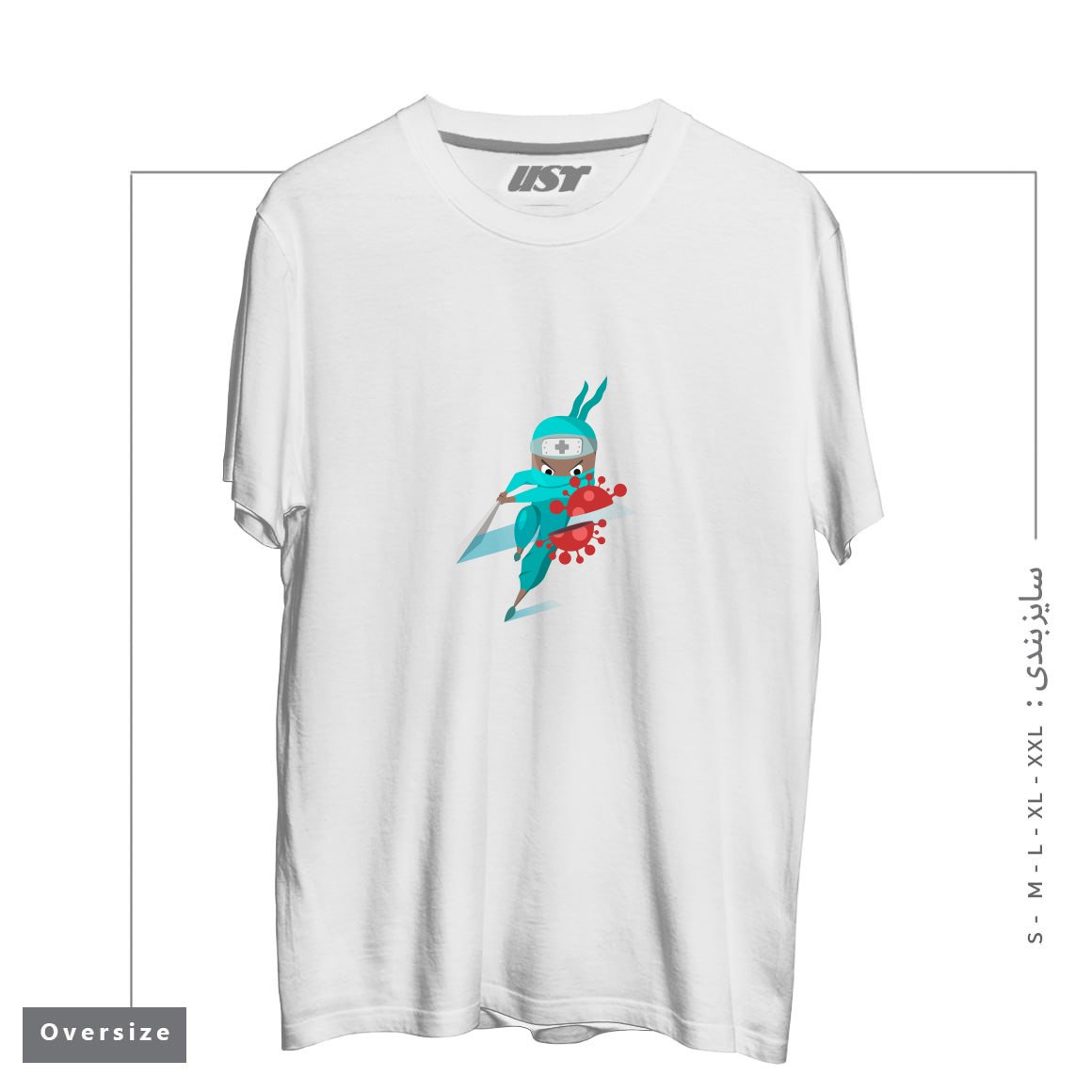 تیشرت اورسایز طرح CORONAHERO