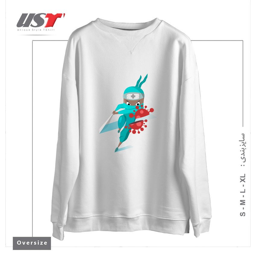 سوییشرت اورسایز طرح CORONAHERO