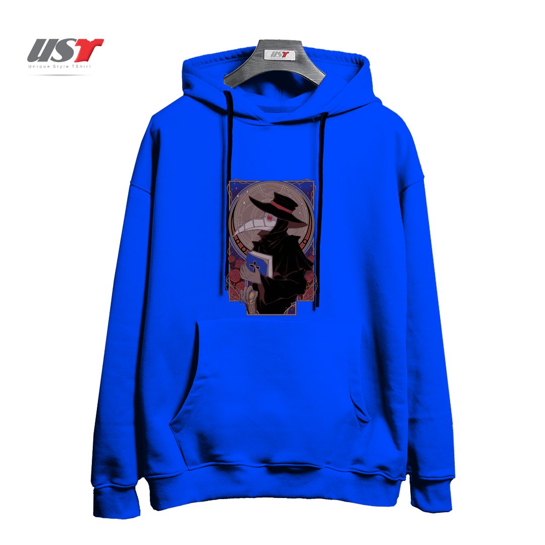 طرح DARK DOCTOR هودی اورسایزرنگ آبی شالی