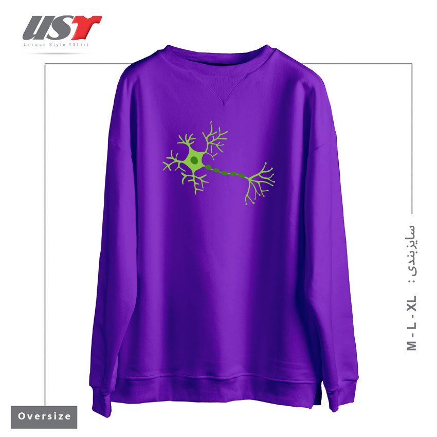 طرح DIGITAL NEURONS سوییشرت اورسایزرنگ بنفش