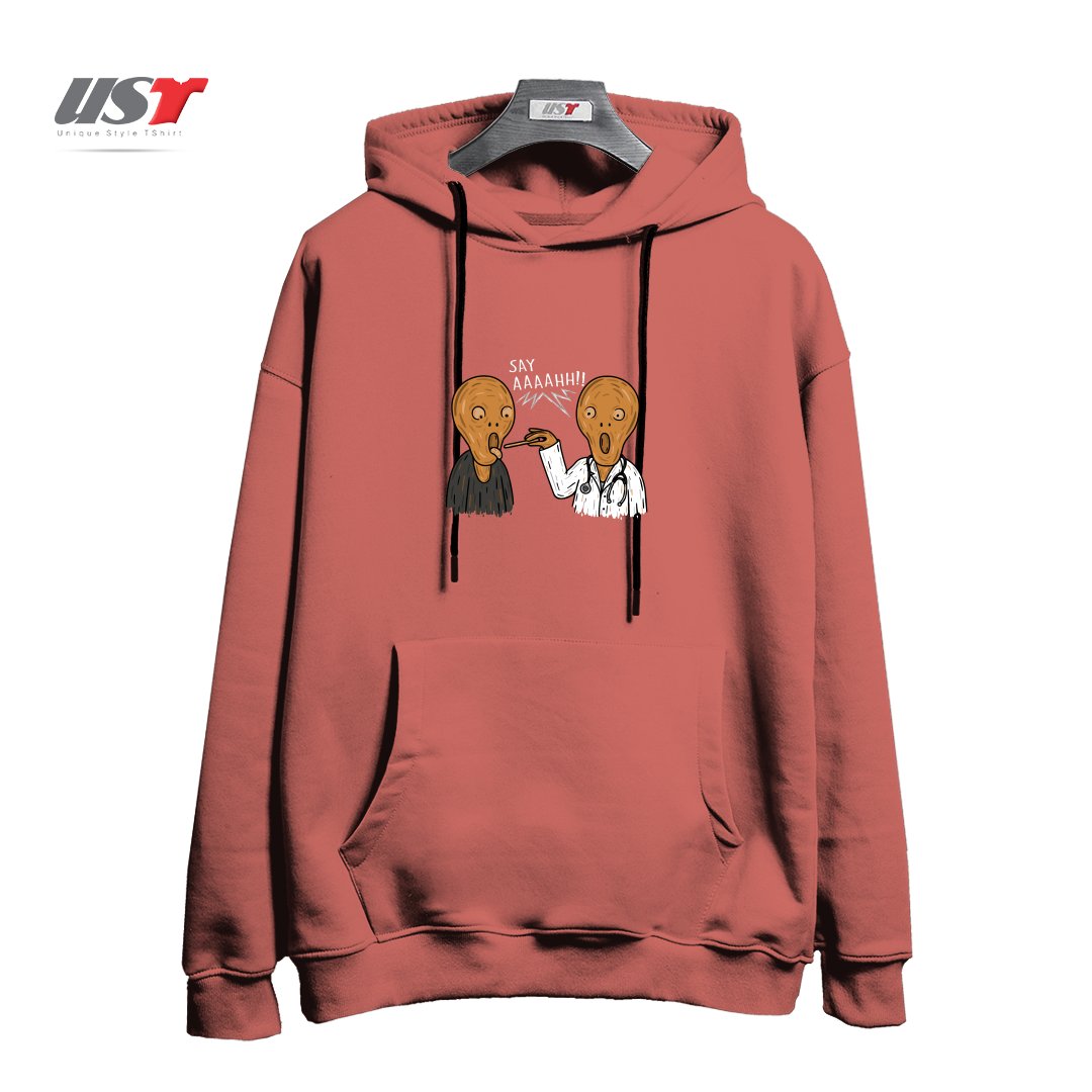 طرح DOCTOR MUNCH! هودی اورسایزرنگ آجری