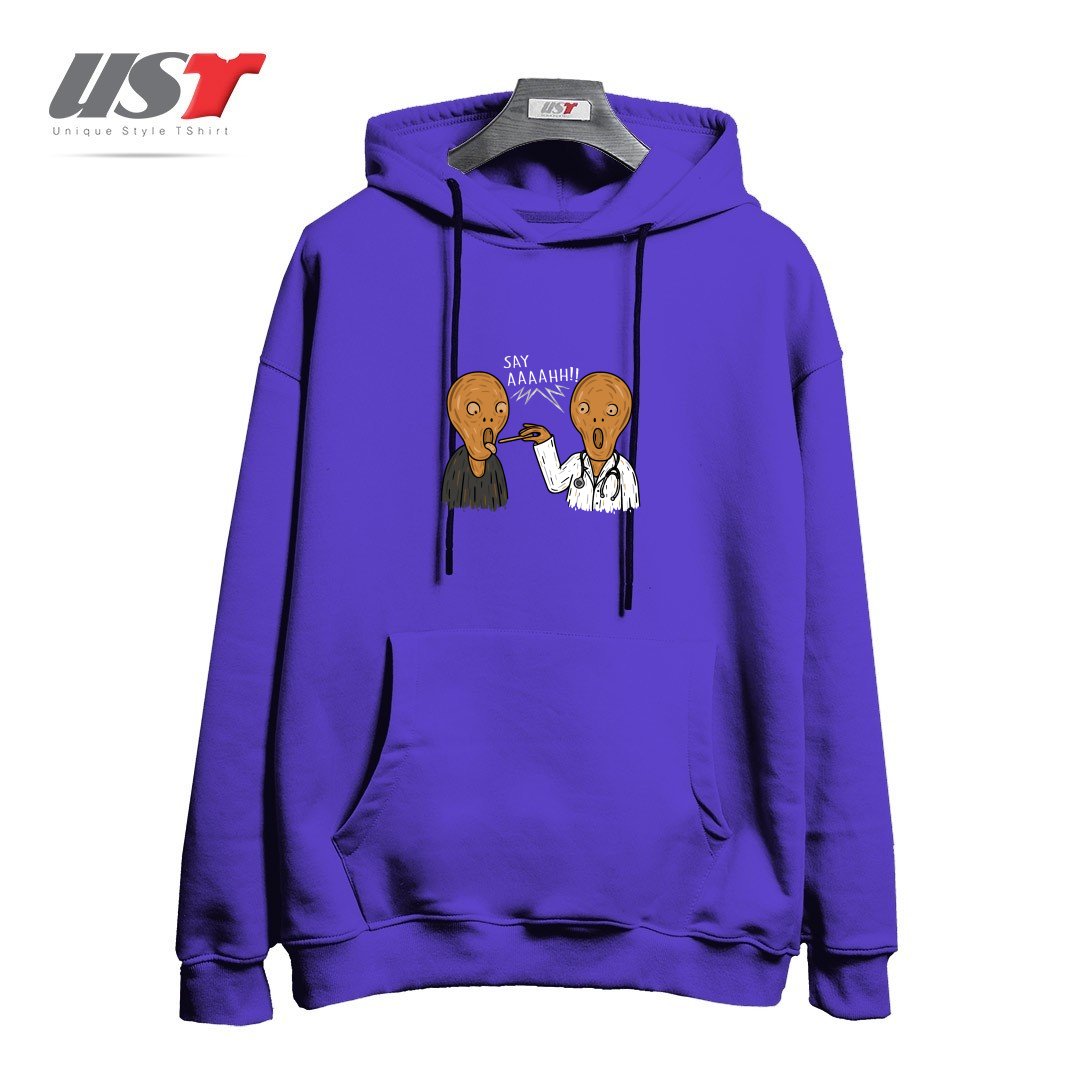 طرح DOCTOR MUNCH! هودی اورسایزرنگ بنفش