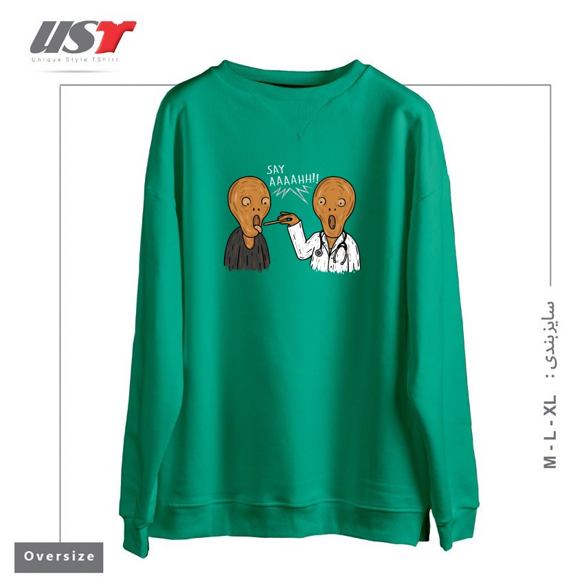 طرح DOCTOR MUNCH! سوییشرت اورسایزرنگ سبز سدری