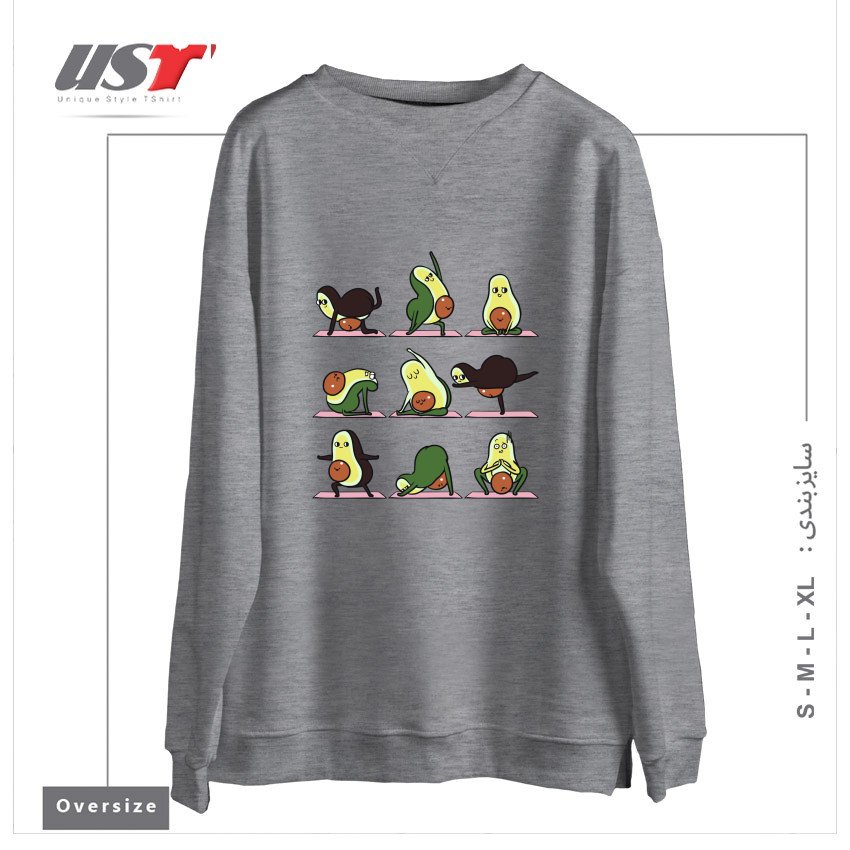 سوییشرت اورسایز طرح PREGNANCY AVOCADO YOGA