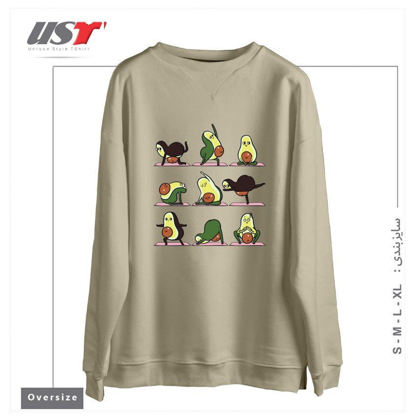 سوییشرت اورسایز طرح PREGNANCY AVOCADO YOGA