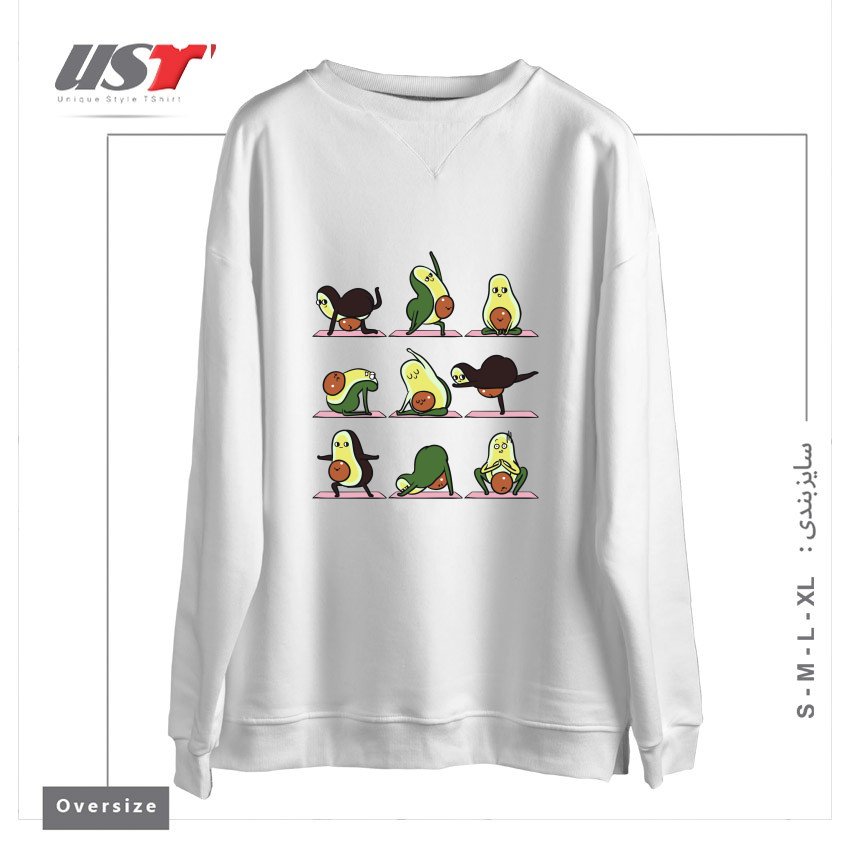 سوییشرت اورسایز طرح PREGNANCY AVOCADO YOGA