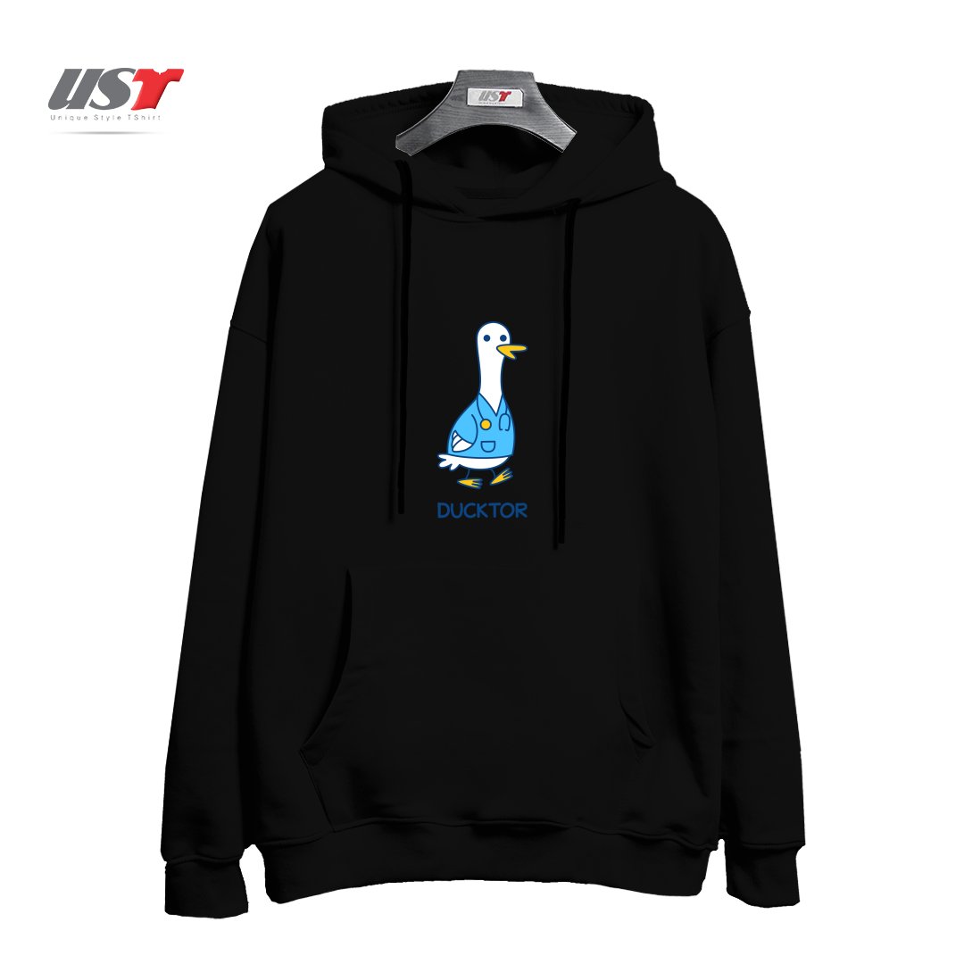 طرح DUCKTOR (DUCK DOCTOR) T-SHIRT هودی اورسایزرنگ مشکی