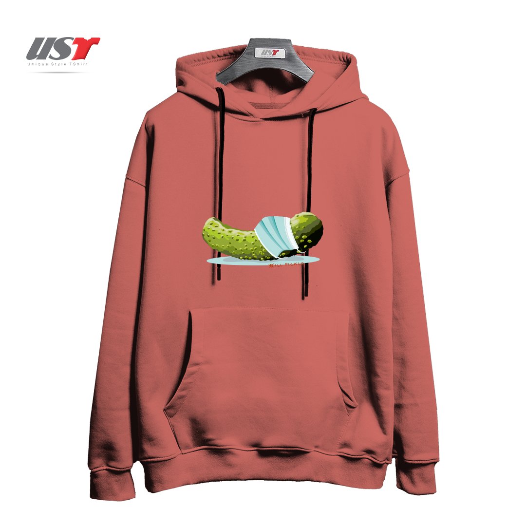 طرح ILL PICKLE هودی اورسایزرنگ آجری