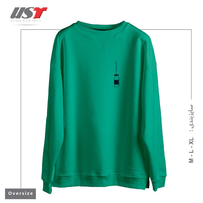 سوییشرت اورسایز طرح VINTAGE VACCINES - SMALL ON WHITE