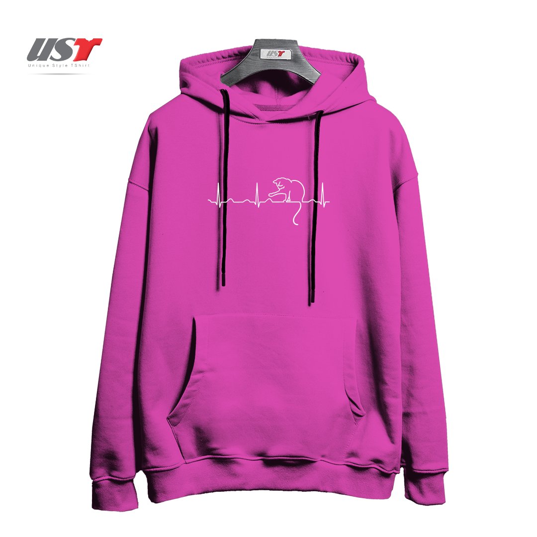 هودی اورسایز طرح MY HEART BEATS FOR CATS56444