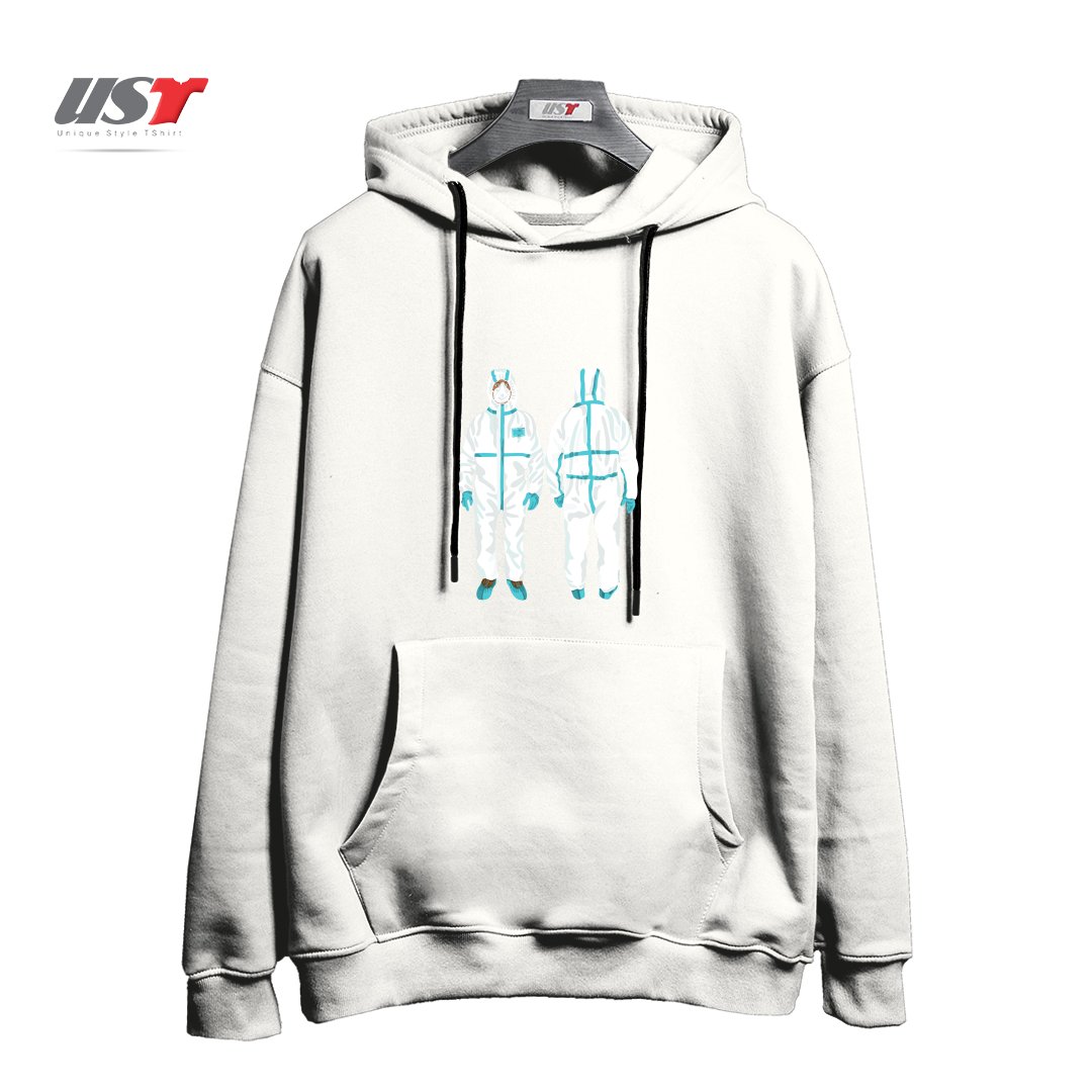 طرح MY TURN TO WEAR THIS هودی اورسایزرنگ سفید