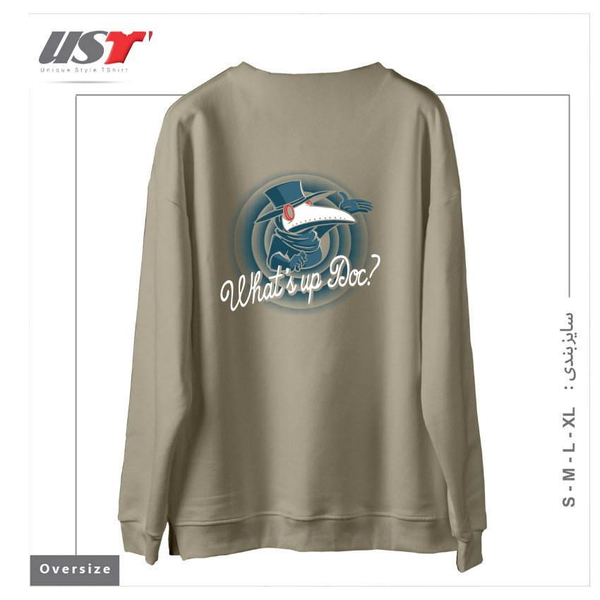 طرح PLAGUE DOC سوییشرت اورسایزرنگ نخودی