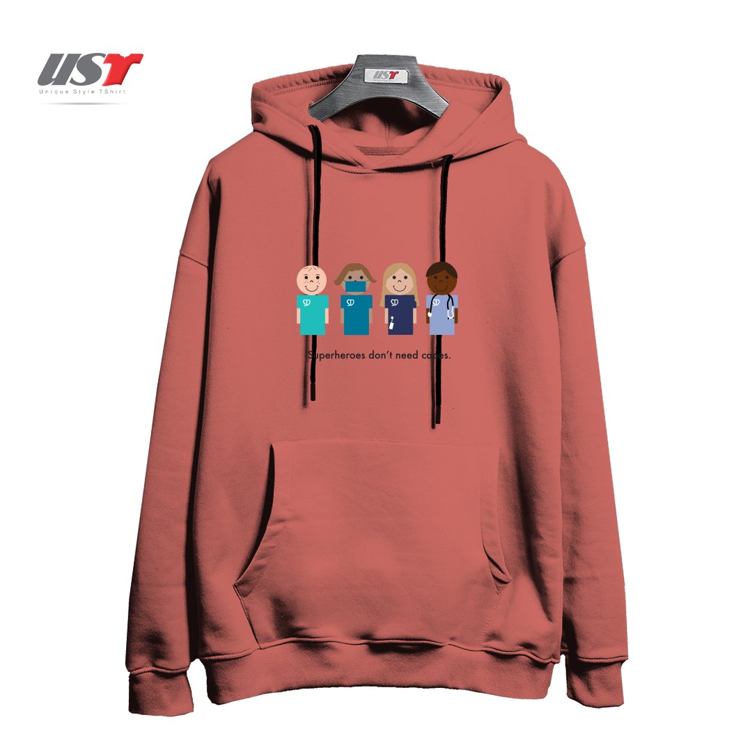 طرح SUPERDOCS هودی اورسایزرنگ آجری